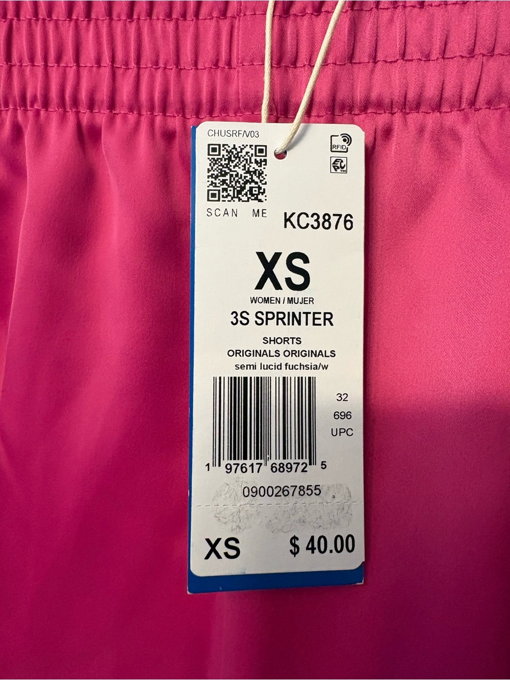 NWT Women’s adidas 3A Sprinter Pink Retro 3-Stripe Running Shorts XS $40 - Picture 4 of 8